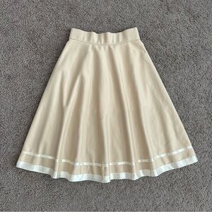 Beige Flare Swing Skirt Womens